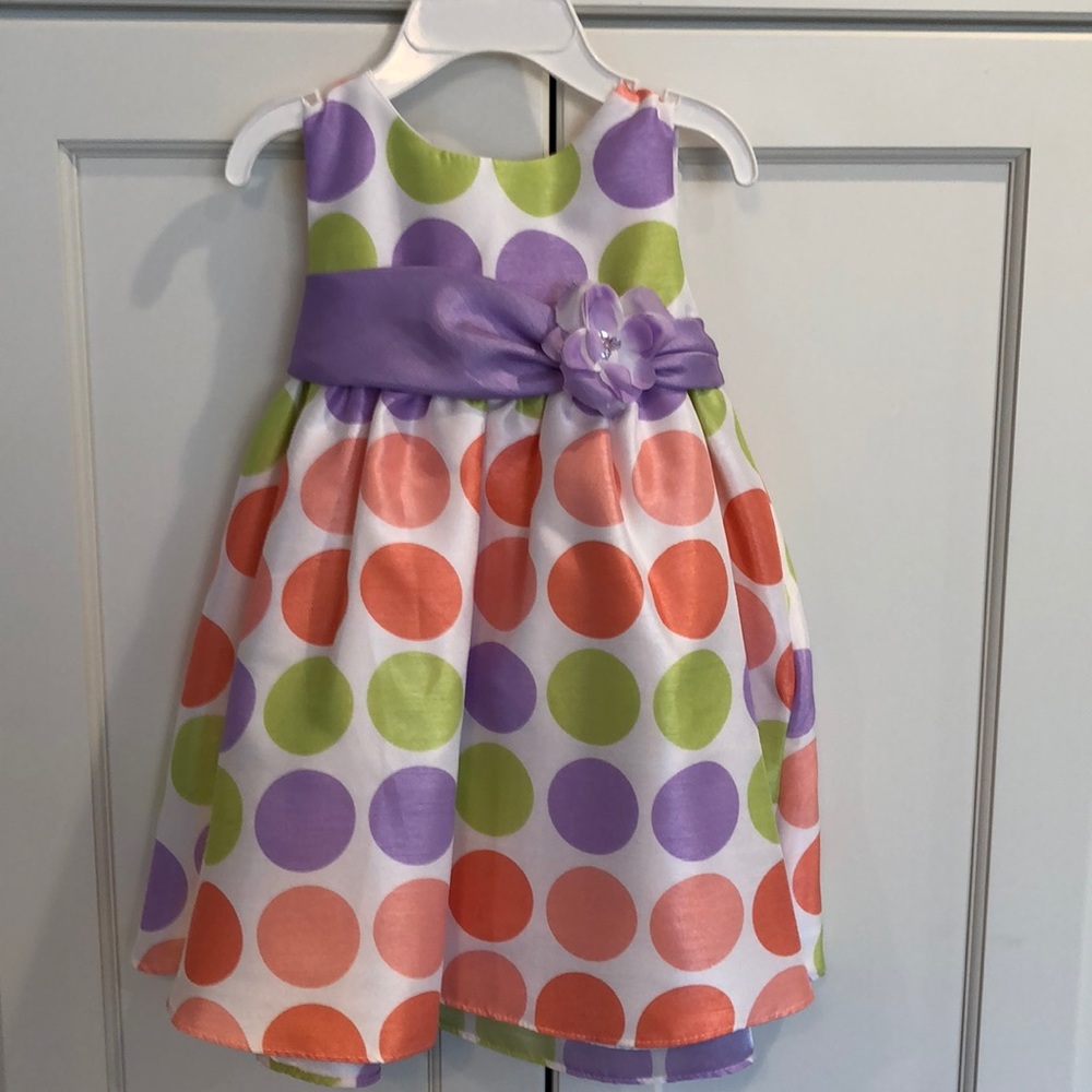 Girls Easter spring polkadot dress